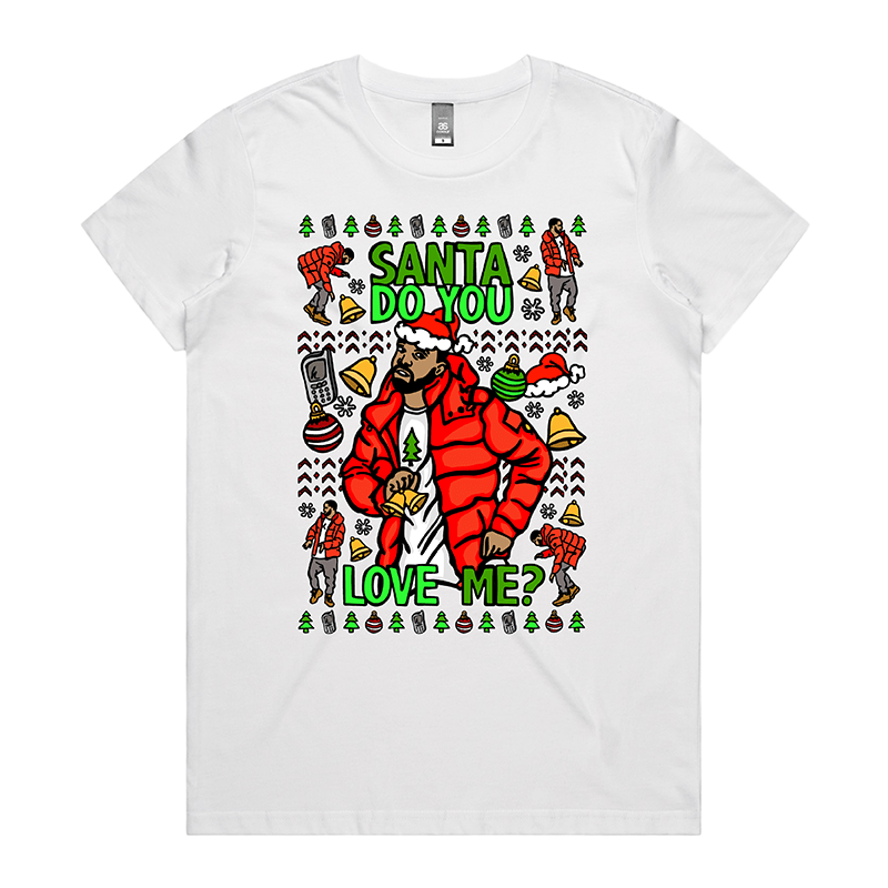 XS / White / Large Front Design Drake Festive Bling 📱🎄🎵 - Women's T Shirt