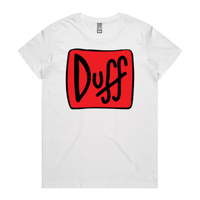 XS / White / Large Front Design Duff 👨‍🦲🍻 - Women's T Shirt