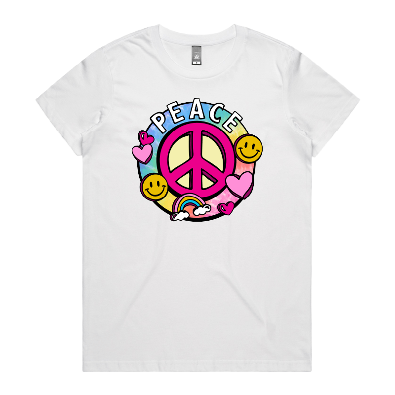 XS / White / Large Front Design I Am Peace ☮️ – Women's T Shirt