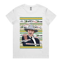 XS / White / Large Front Design Katter's Croc-mas 🤜🐊 - Women's T Shirt