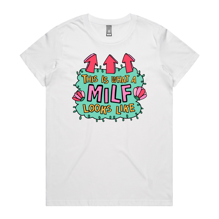 XS / White / Large Front Design MILF Looks Like 👆 – Women's T Shirt