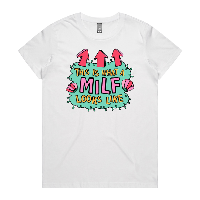 XS / White / Large Front Design MILF Looks Like 👆 – Women's T Shirt