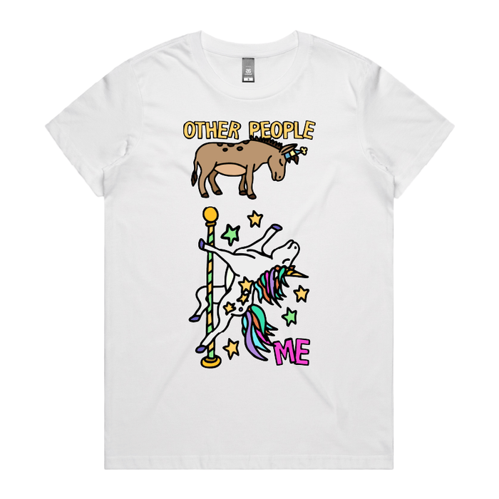 XS / White / Large Front Design Not Like The Others  🐴🦄 – Women's T Shirt