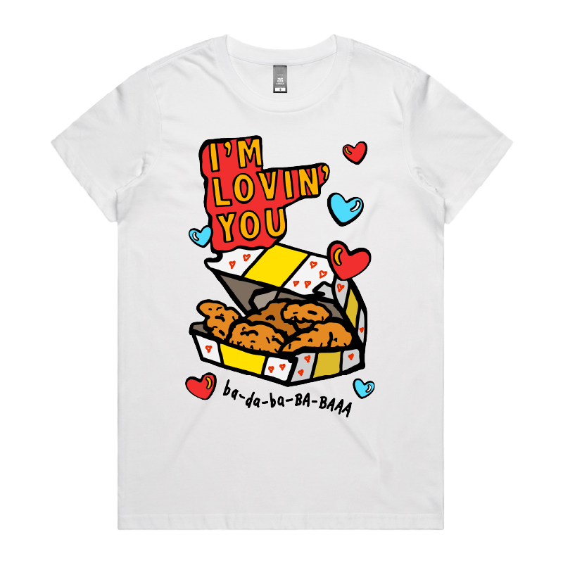 XS / White / Large Front Design Nugget Love 🍗💞 – Women's T Shirt