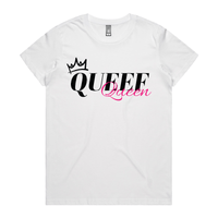 XS / White / Large Front Design Queef Queen 💨👑 - Women's T Shirt