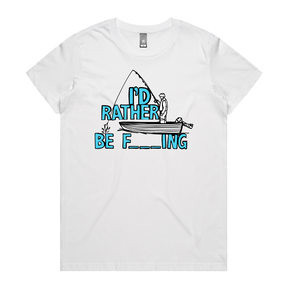 XS / White / Large Front Design Rather Be Fishing 🐟🍆 - Women's T Shirt