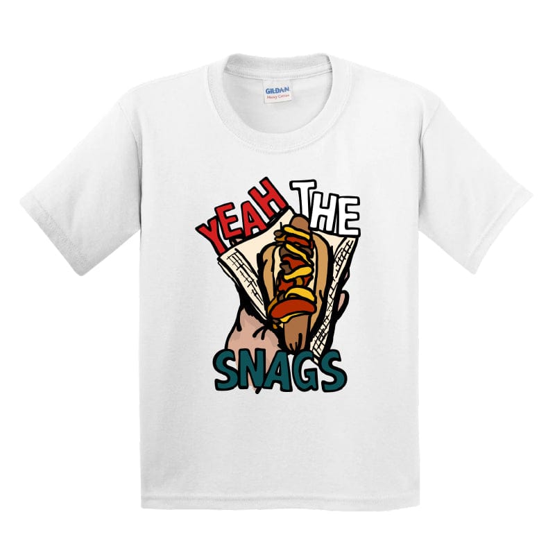 XS / White / Large Front Design Yeah the Snags! (YTS!) 🌭 - Youth T Shirt