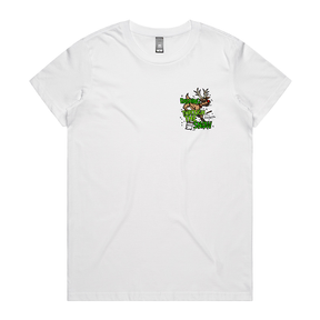 XS / White / Small Front Design Dashing Through The Snow ❄️🦌 - Women's T Shirt