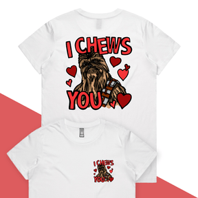 XS / White / Small Front & Large Back Design Chewie Love 💈🌹 – Women's T Shirt