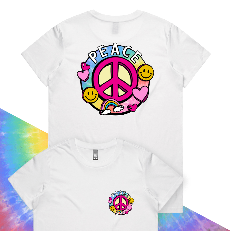 XS / White / Small Front & Large Back Design I Am Peace ☮️ – Women's T Shirt