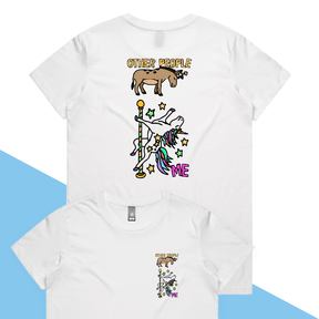 XS / White / Small Front & Large Back Design Not Like The Others  🐴🦄 – Women's T Shirt