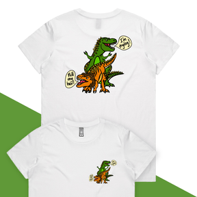 XS / White / Small Front & Large Back Design Pull My Hair 🦖🦕 – Women's T Shirt