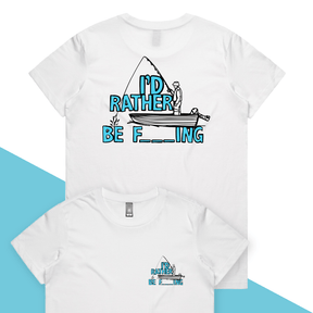 XS / White / Small Front & Large Back Design Rather Be Fishing 🐟🍆 - Women's T Shirt