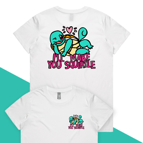 XS / White / Small Front & Large Back Design Squirtle Love ❤️💦 – Women's T Shirt