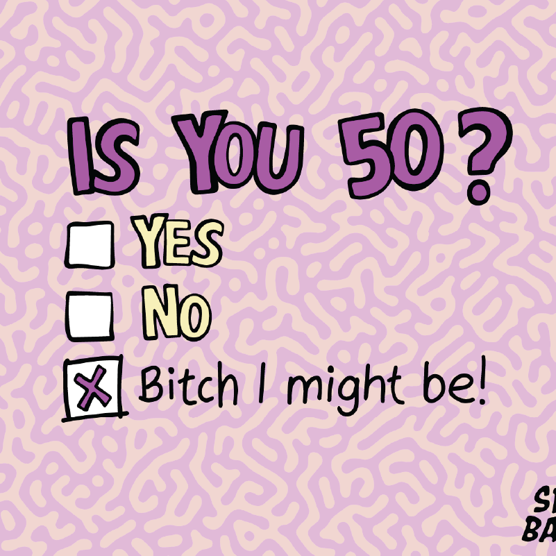 You can't ask that! 🕰️🧓 – Stubby Holder