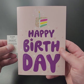 Endless Birthday Cake 🍰🔊 - Joker Greeting Prank Card (Glitter + Sound)