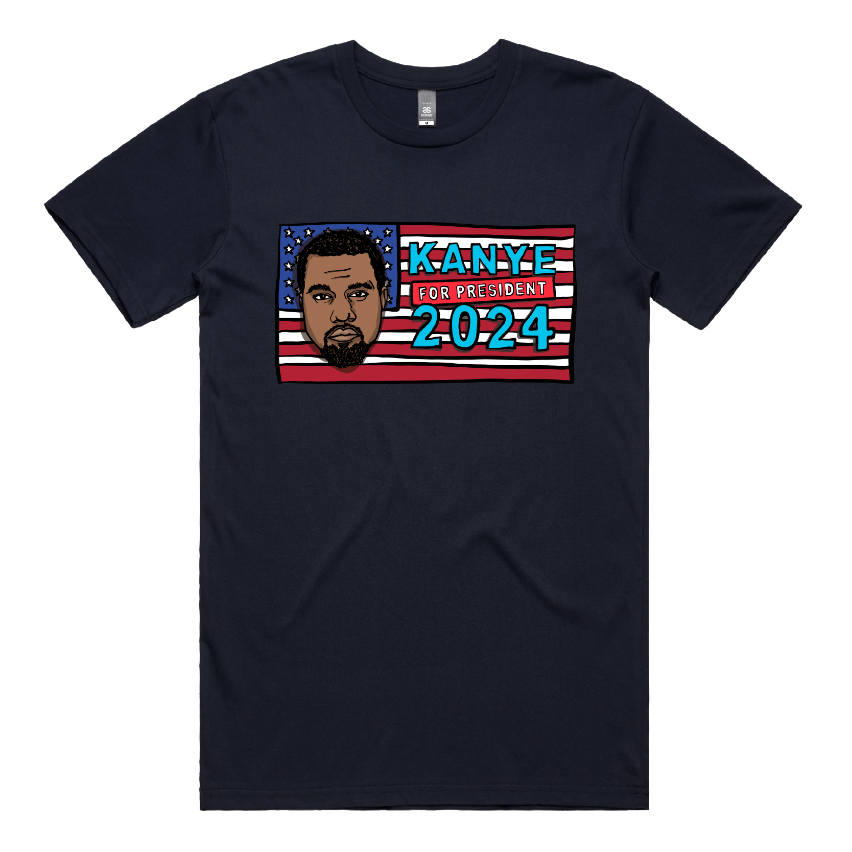 2XL / Navy / Large Front Design Kanye For President 2024 🗽 - Men's T Shirt
