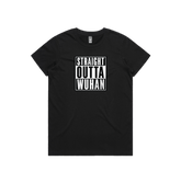 XS / Black / Large Front Design Straight Outta Wuhan ✊🏾 - Women's T Shirt