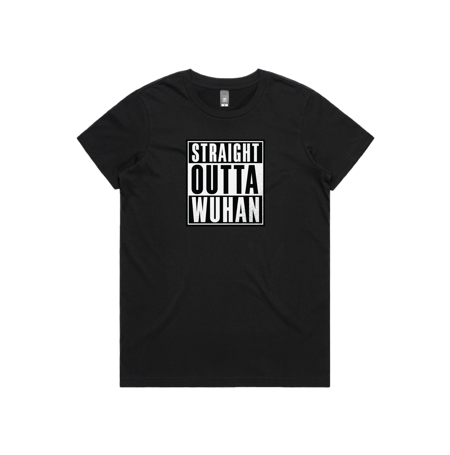 XS / Black / Large Front Design Straight Outta Wuhan ✊🏾 - Women's T Shirt