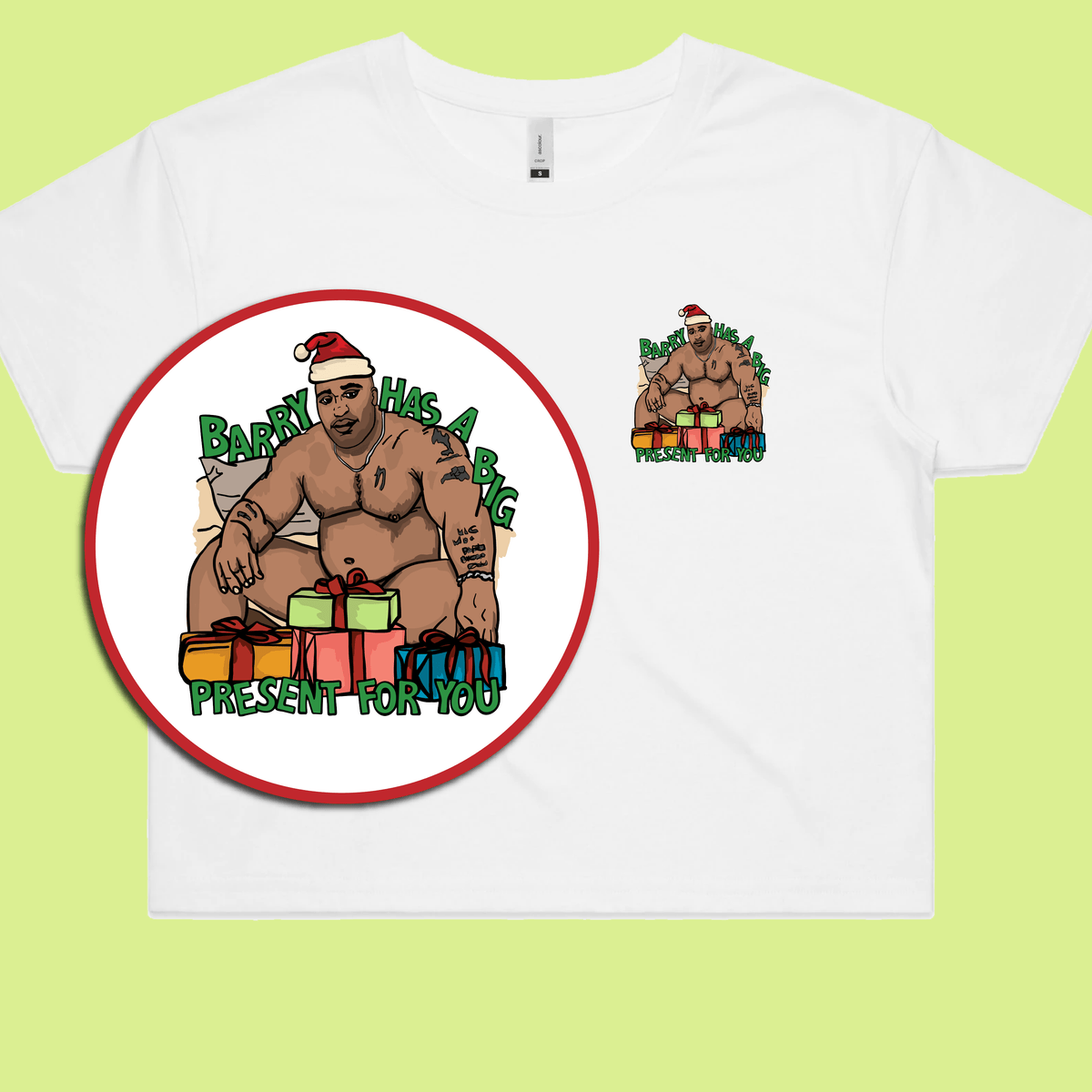 Big Barry Christmas 🍆🎄- Women's Crop Top