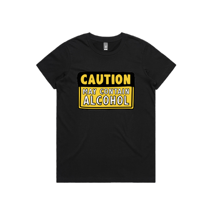 Black / Large Front Design / XS May Contain Alcohol 🍺 - Women's T Shirt