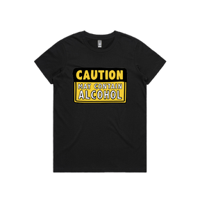 Black / Large Front Design / XS May Contain Alcohol 🍺 - Women's T Shirt
