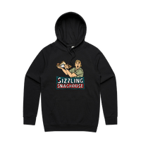 Black / Large Front Print / S Steve's Snaghouse 🌭 - Unisex Hoodie
