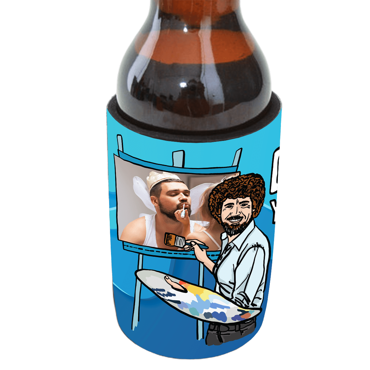 Bob Ross Dad Art 🎨 - Personalised Stubby Holder