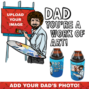 Bob Ross Dad Art 🎨 - Personalised Stubby Holder