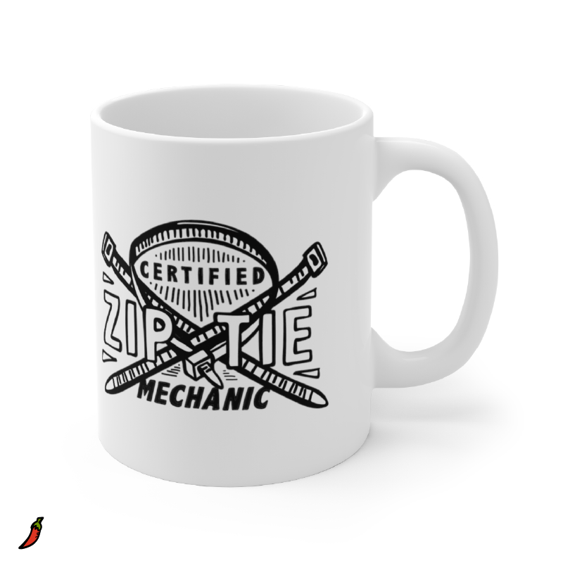 Certified Ziptie Mechanic 🔧 – Coffee Mug