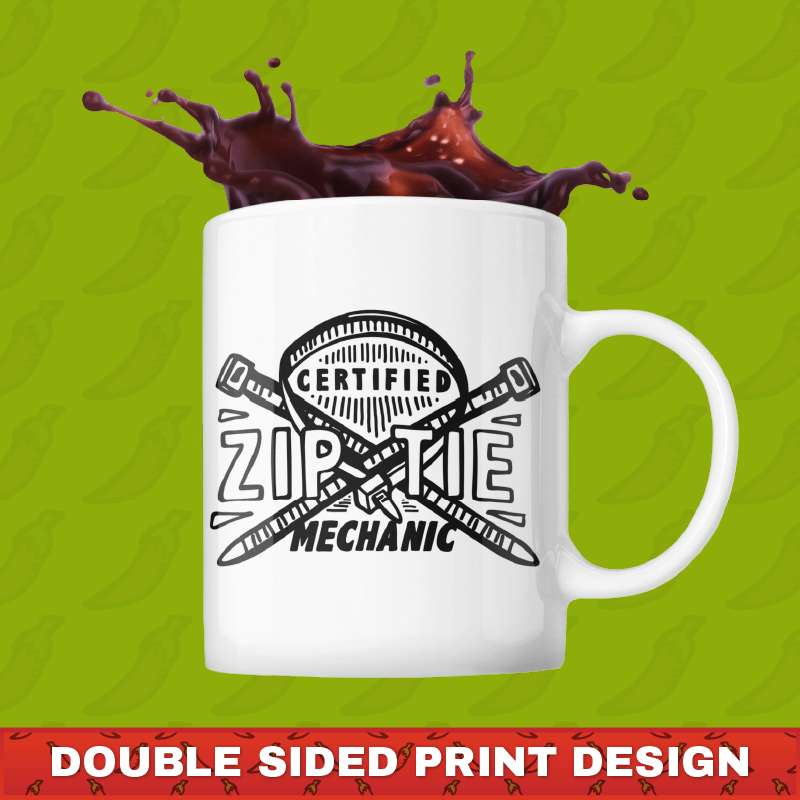 Certified Ziptie Mechanic 🔧 – Coffee Mug