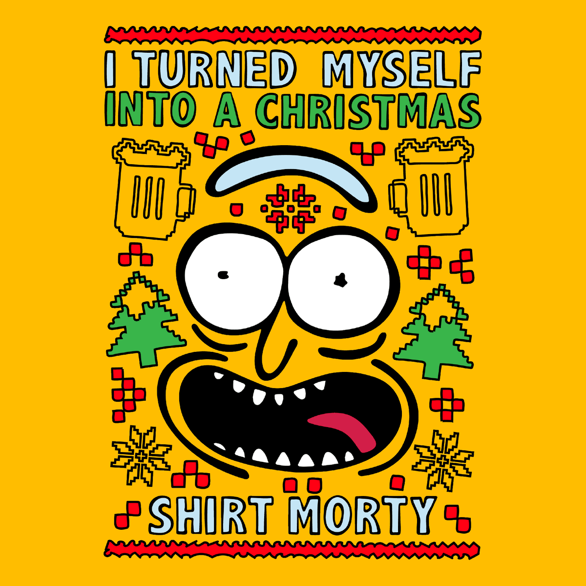 Christmas Morty – Men's T Shirt