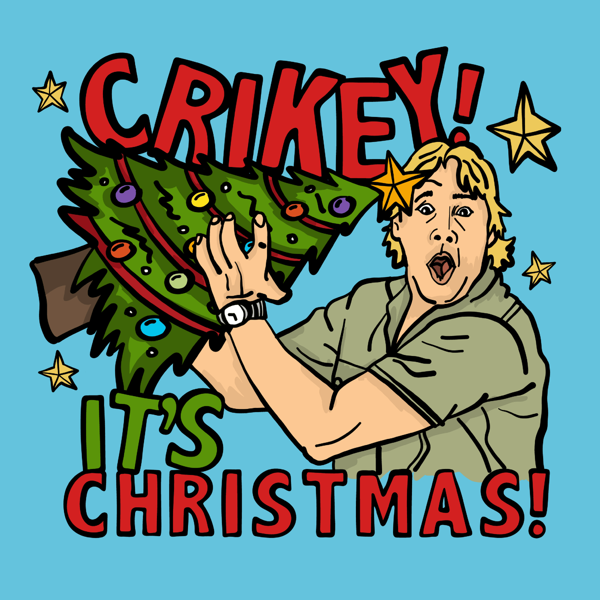 Crikey It’s Christmas 🐊🎄 - Men's T Shirt