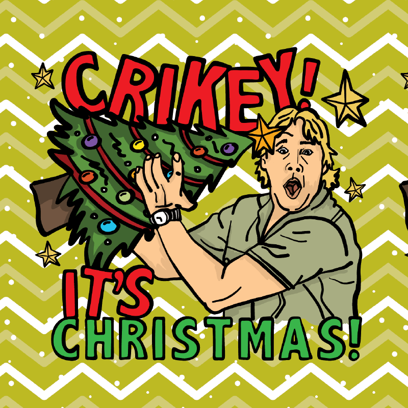 Crikey It’s Christmas 🐊🎄- Stubby Holder