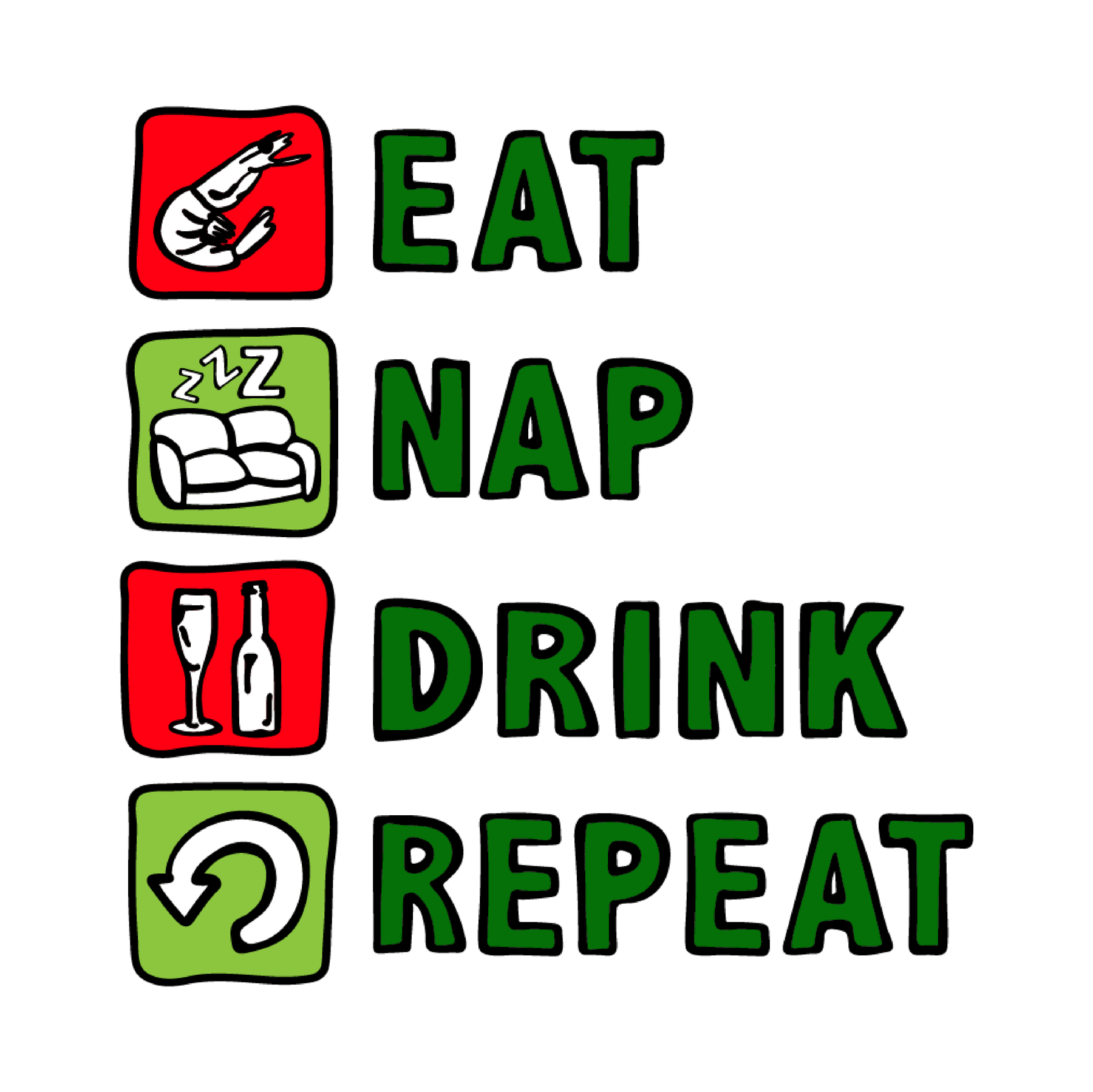 Eat Nap Drink Repeat 🦐💤 – Coffee Mug
