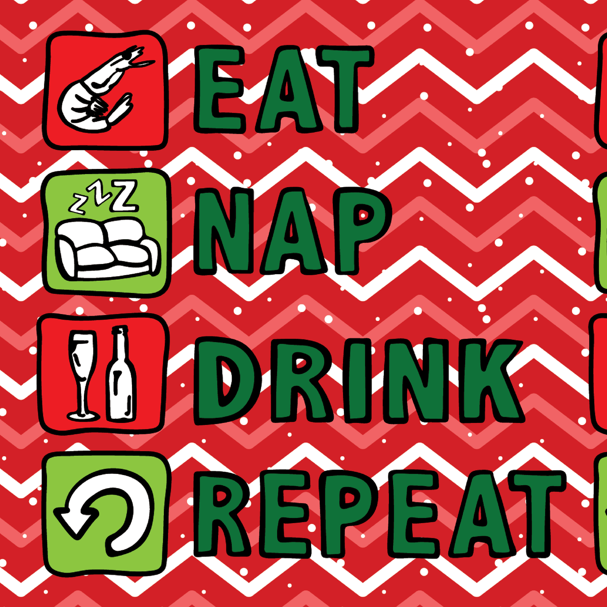 Eat Nap Drink Repeat 🦐💤 – Stubby Holder