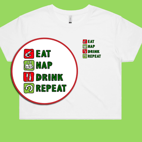 Eat Nap Drink Repeat 🦐💤 – Women's Crop Top