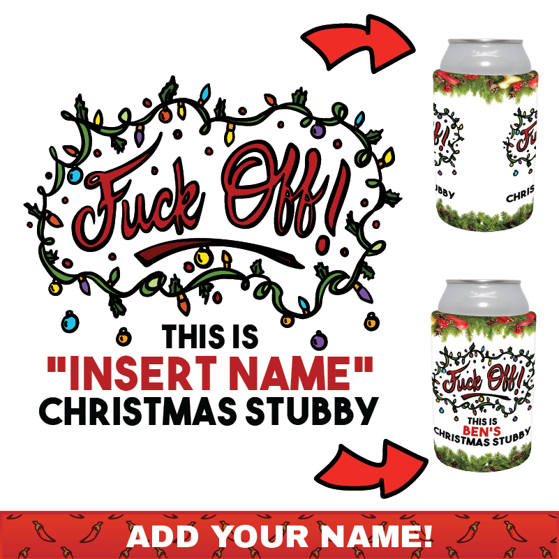 Get Your Own Christmas Stubby 🖕 - Personalised Stubby Holder