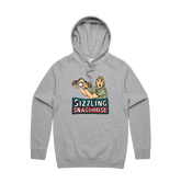 Grey / Large Front Print / S Steve's Snaghouse 🌭 - Unisex Hoodie