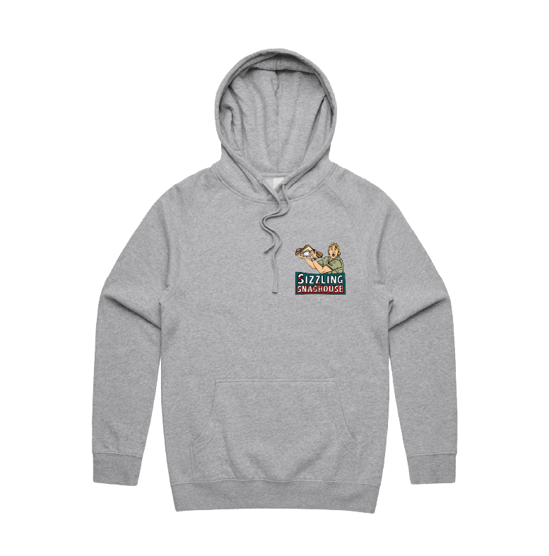 Grey / Small Front Print / S Steve's Snaghouse 🌭 - Unisex Hoodie