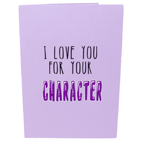 I Love You For Your Character 🍆- 3D Inappropriate Greeting Card
