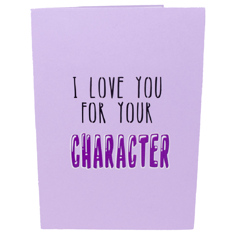 I Love You For Your Character 🍆- 3D Inappropriate Greeting Card