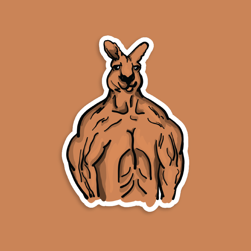 Jacked Kangaroo 🦘 - Sticker