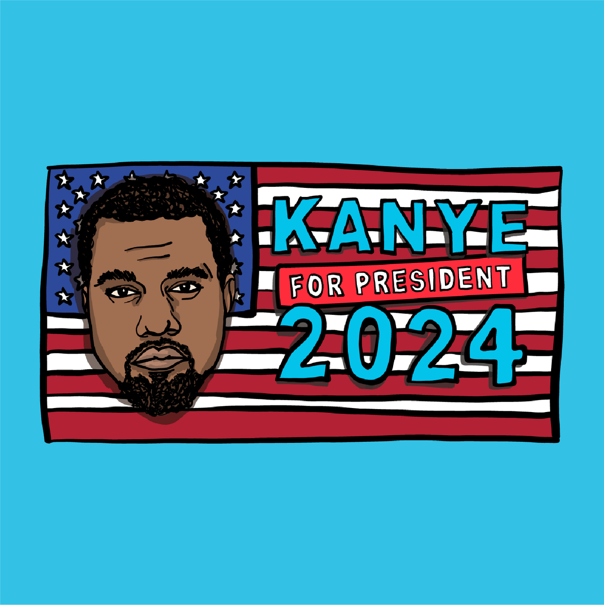 Kanye For President 2024 🗽 - Stubby Holder