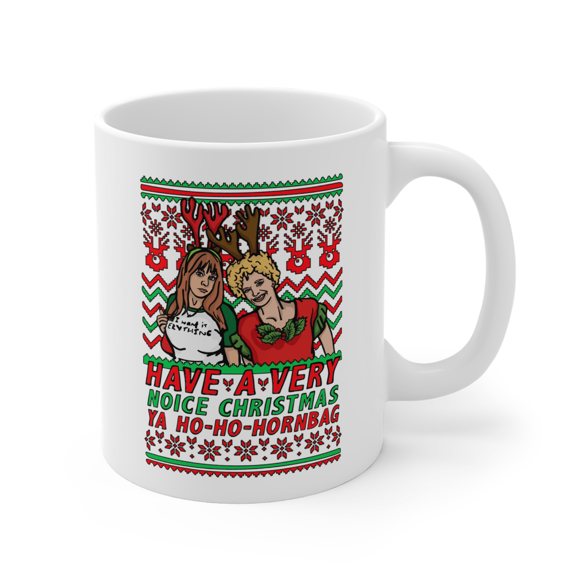 Kath & Kim Christmas Pattern 😈🎄 – Coffee Mug