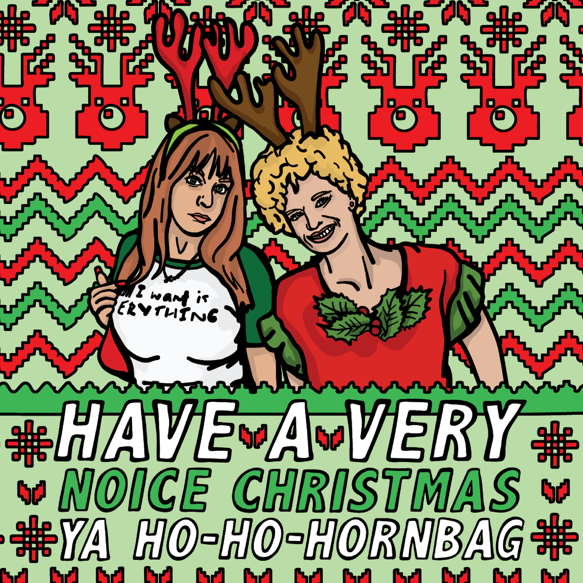 Kath & Kim Christmas Pattern 😈🎄 – Stubby Holder