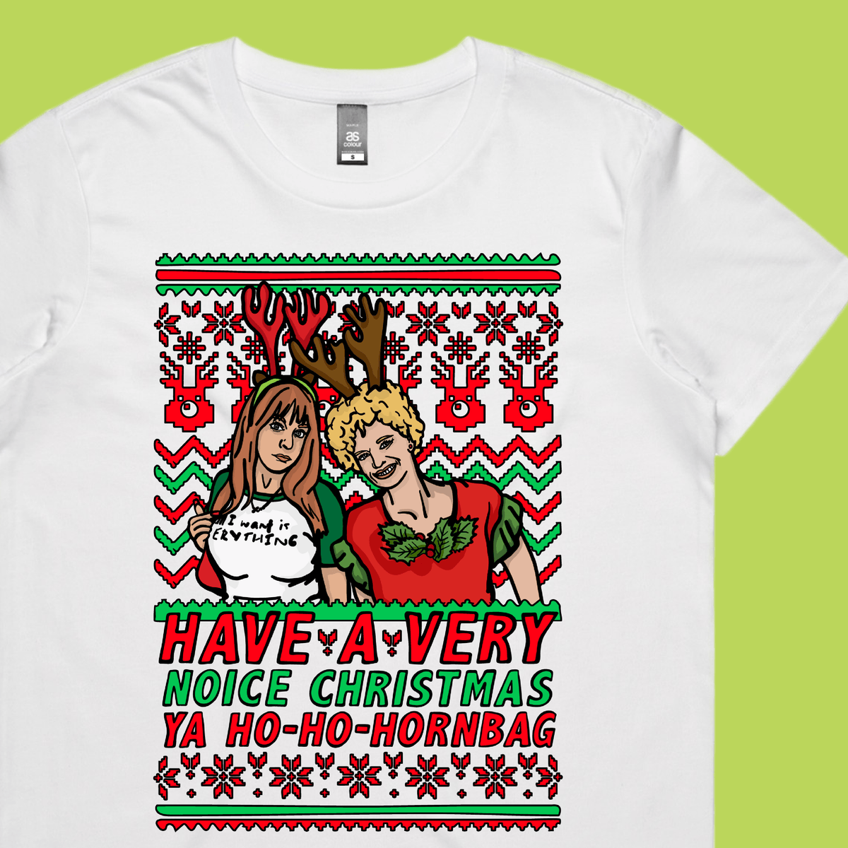 Kath & Kim Christmas Pattern 😈🎄 – Women's T Shirt