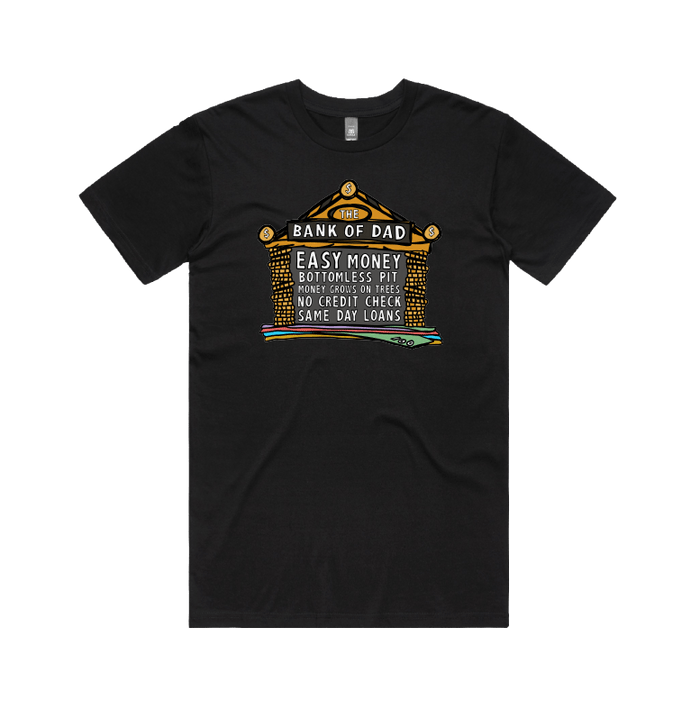 Large Front Design / Black / S Bank of Dad 💰 - Men's T Shirt