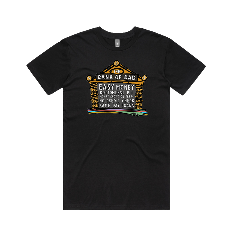Large Front Design / Black / S Bank of Dad 💰 - Men's T Shirt