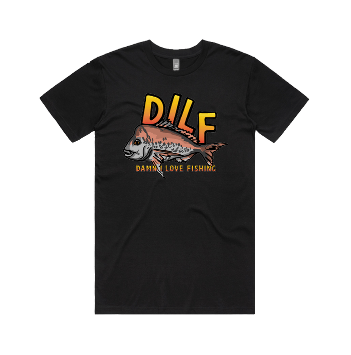 Large Front Design / Black / S D.I.L.F 🐟 - Men's T Shirt